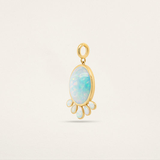Oval w/ Pear Fringe Charm - Opal