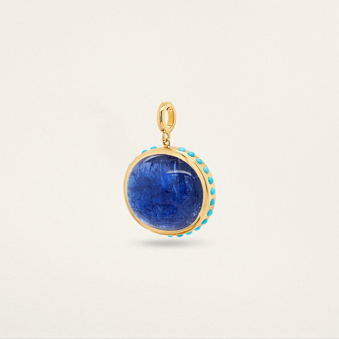 East/West Oval w/ Border Charm - Tanzanite & Turquoise