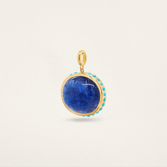 East/West Oval w/ Border Charm - Tanzanite & Turquoise