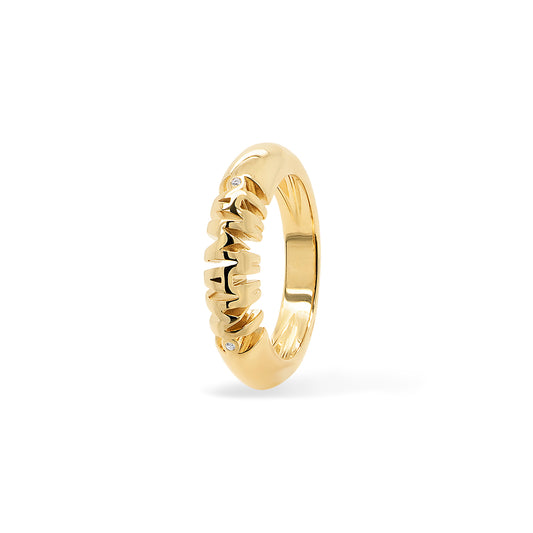 Skinny Inscribed Nomad Ring - Mama