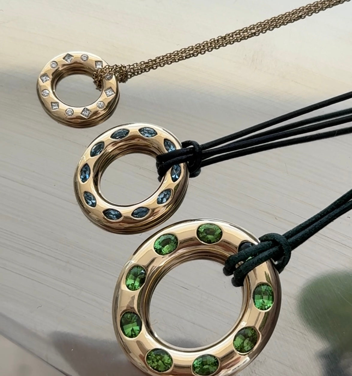 Large Oval Disc Chrome Tourmaline