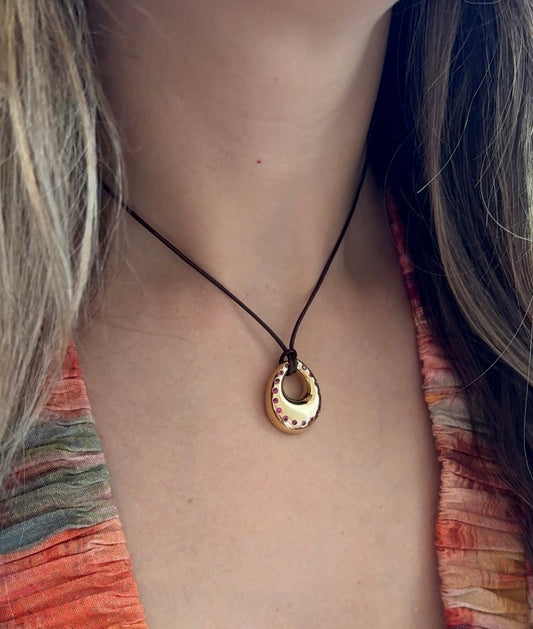 Medium Teardrop Disc - Ruby