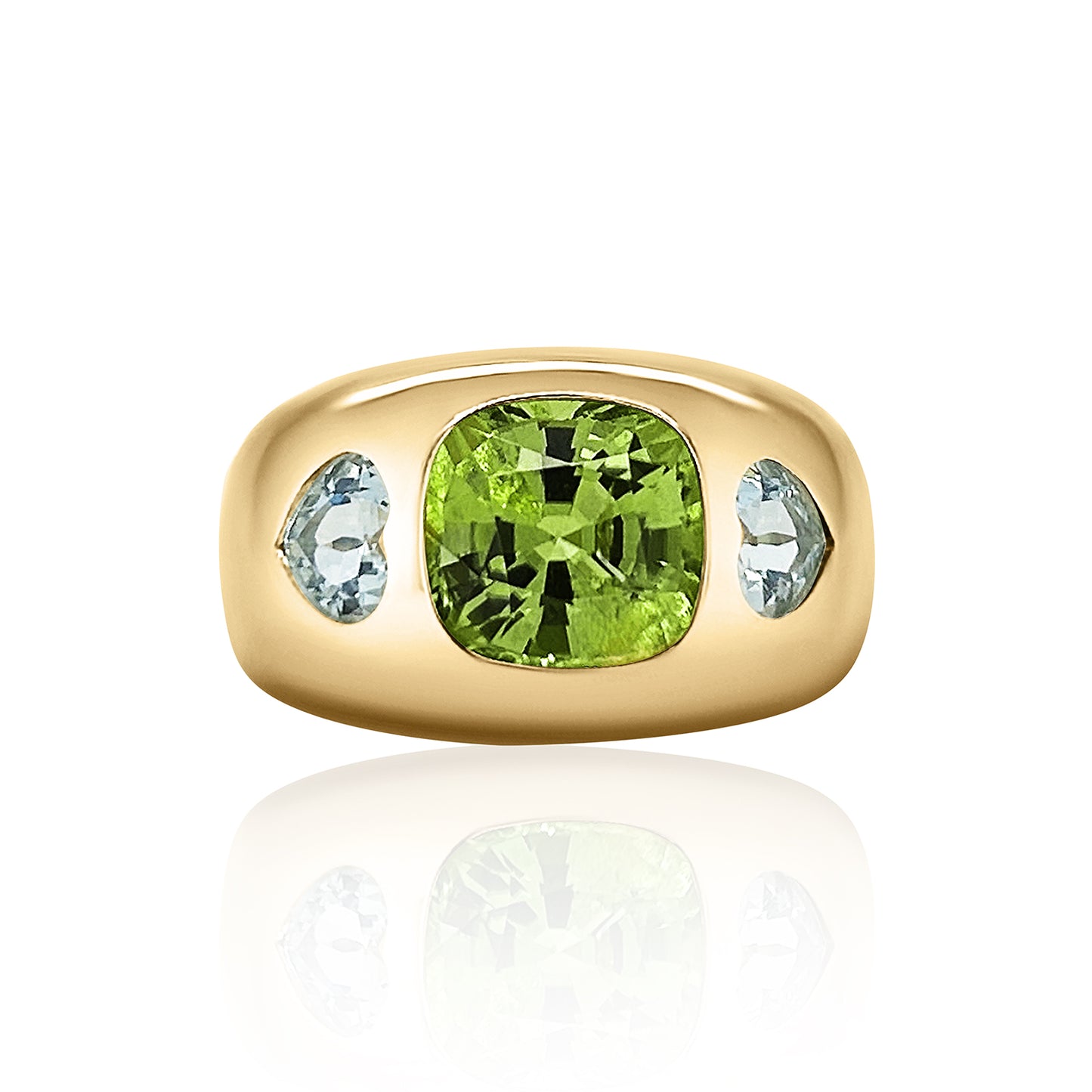 Cushion Cut with Heart Sides Chunky Nomad Ring