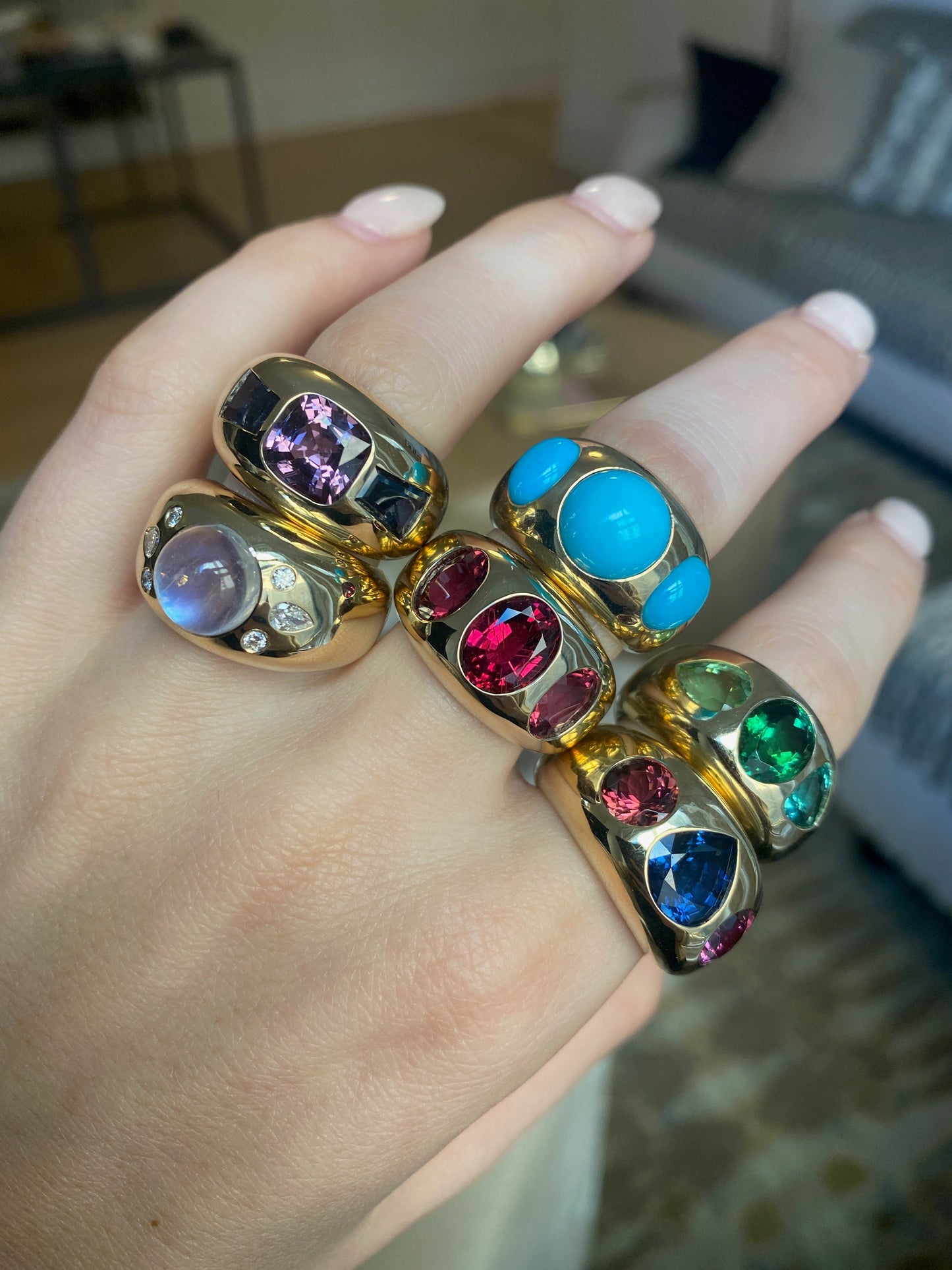 Cushion & Baguette Chunky Nomad Ring