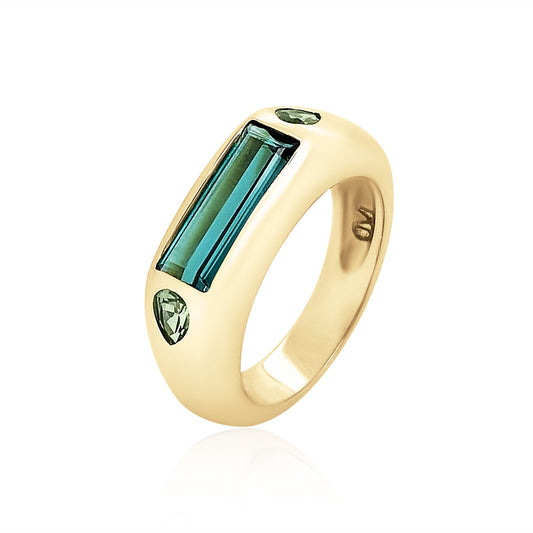 Elongated Tourmaline Classic Nomad Ring