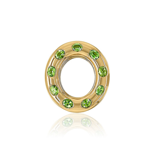 Large Oval Disc Chrome Tourmaline