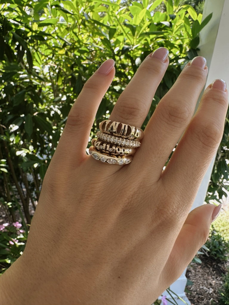 Skinny Inscribed Nomad Ring