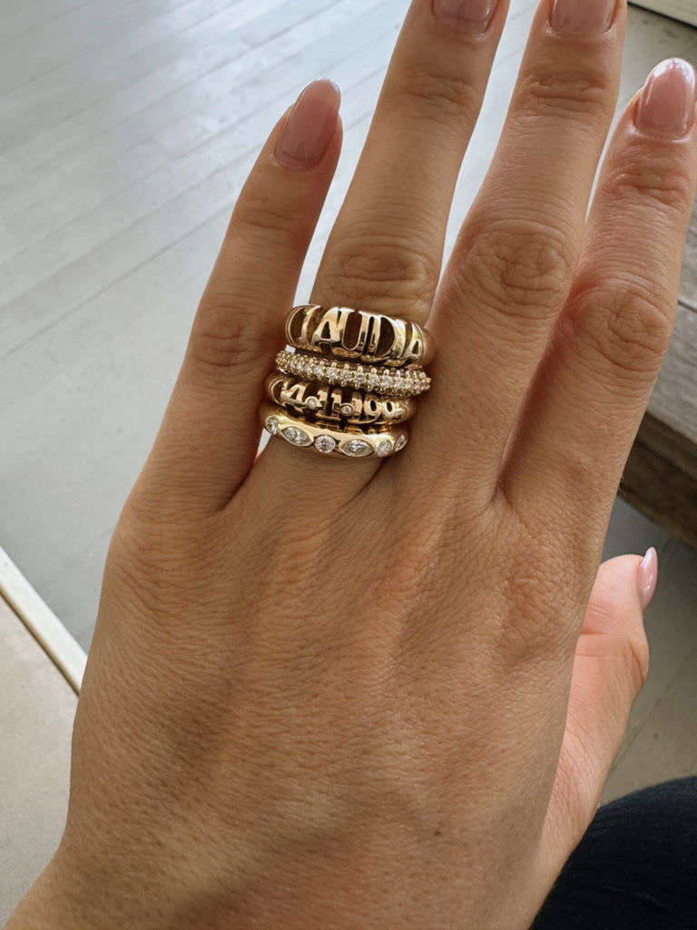 Skinny Inscribed Nomad Ring