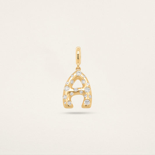 Letter Charm - Diamond w/ Matte Finish