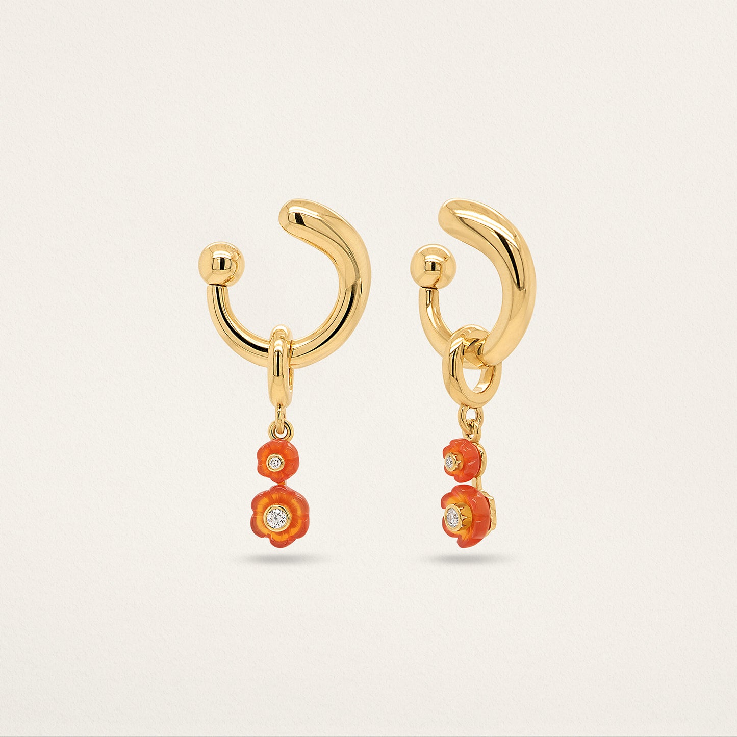 Double Flower Charm - Carnelian