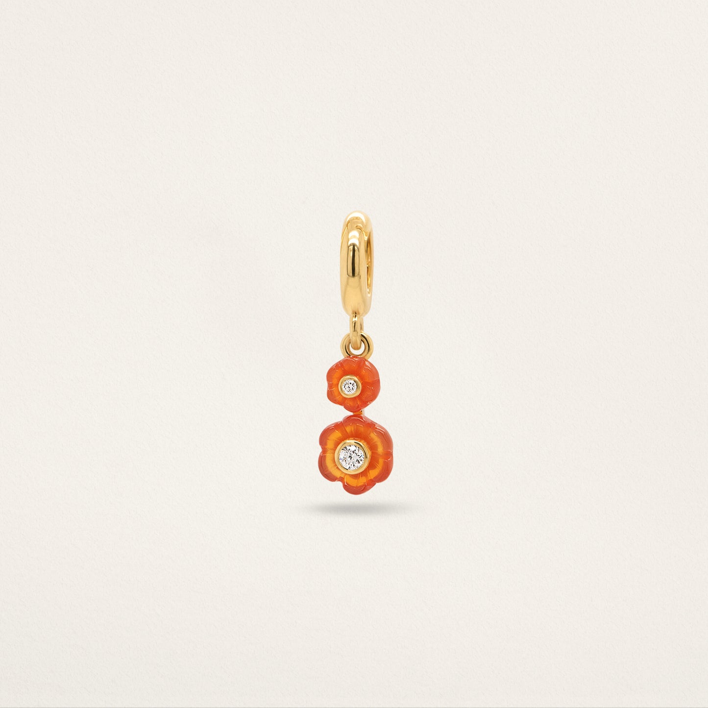 Double Flower Charm - Carnelian