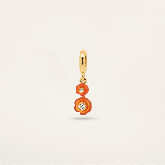 Double Flower Charm - Carnelian