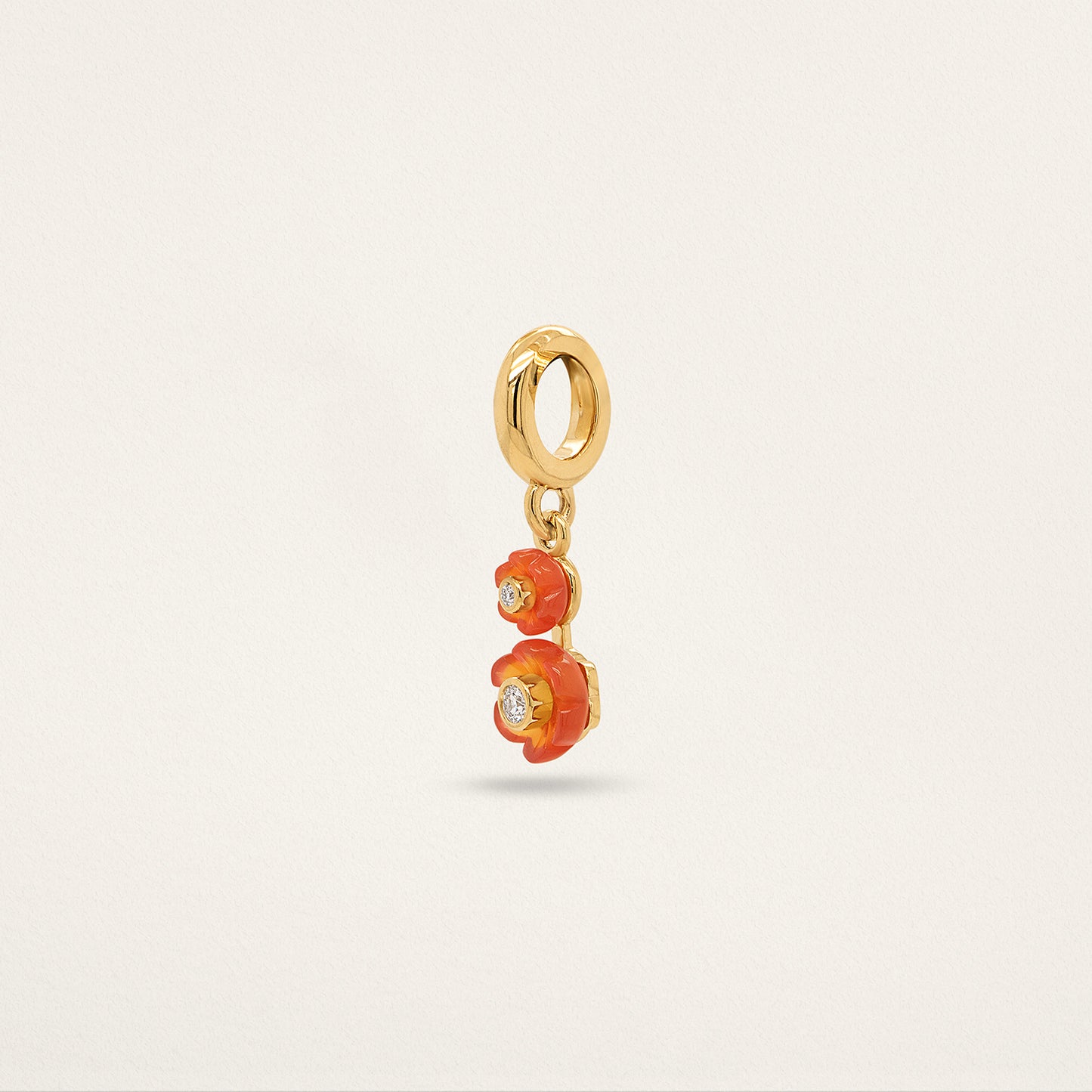 Double Flower Charm - Carnelian