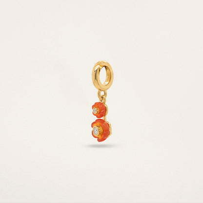 Double Flower Charm - Carnelian