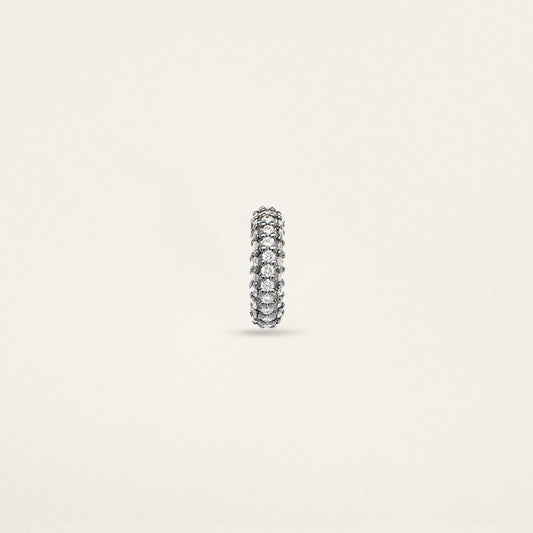 Small Story Bead - Black Rhodium & Pavé Diamond