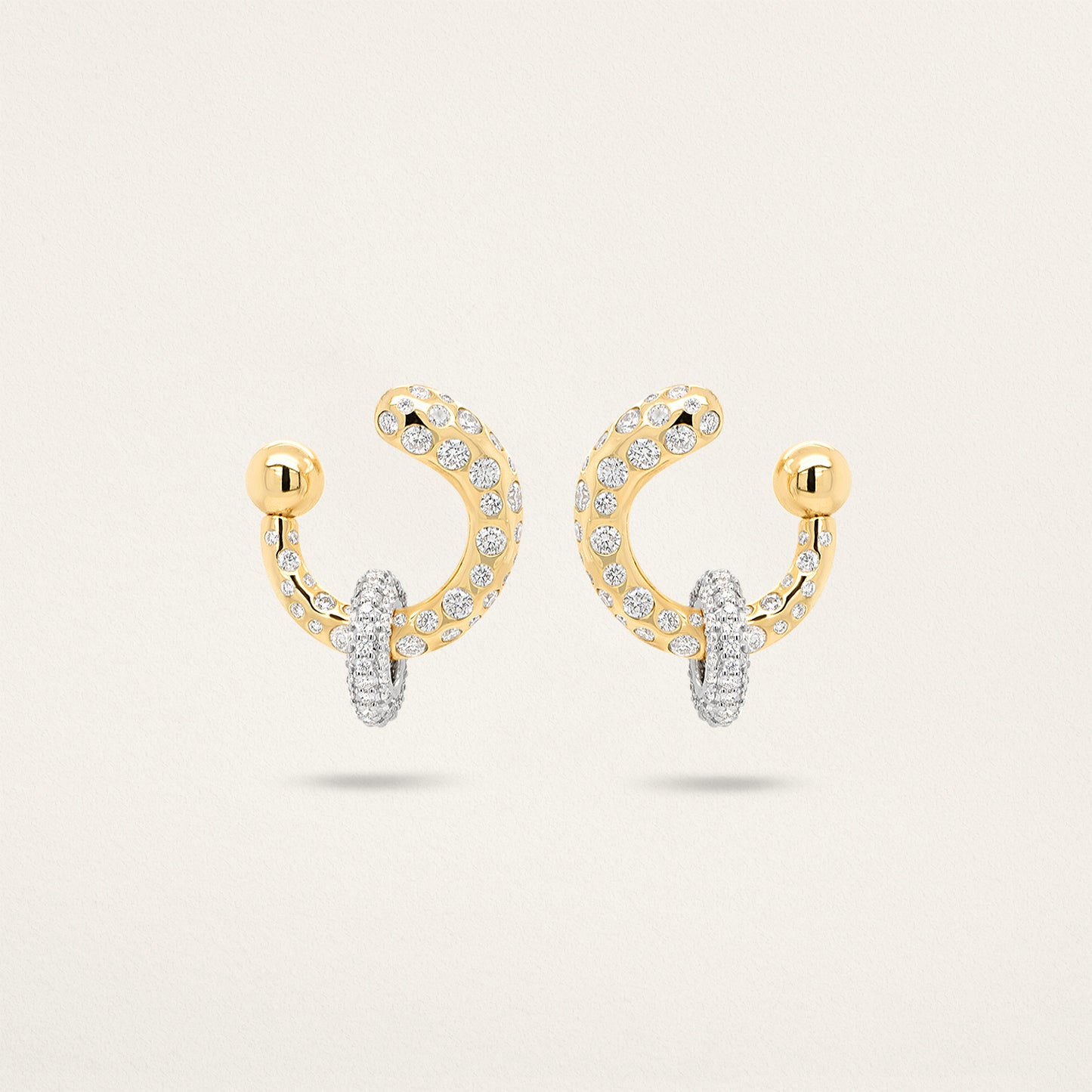 Crescent Keeper Earrings - Diamond