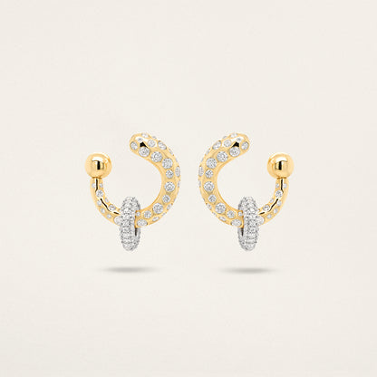 Crescent Keeper Earrings - Diamond