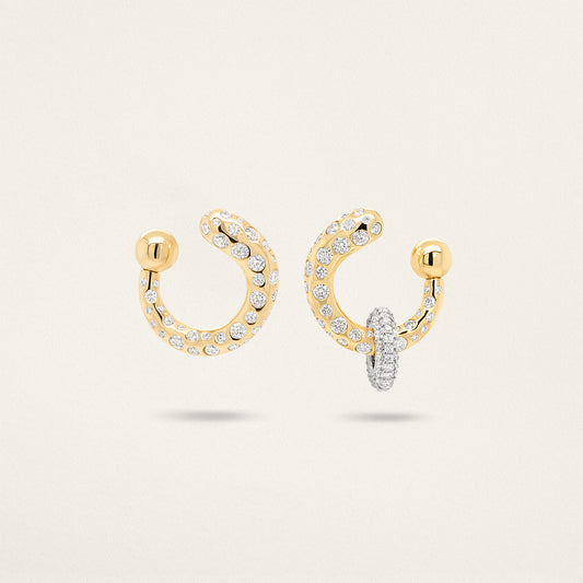 Crescent Keeper Earrings - Diamond