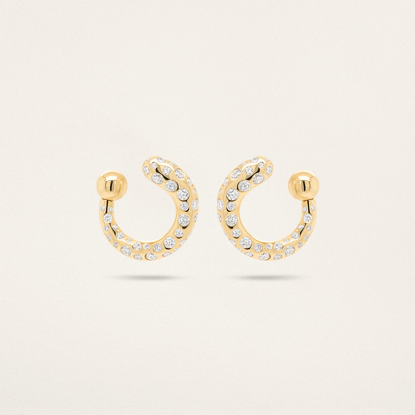 Crescent Keeper Earrings - Diamond