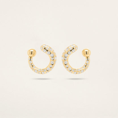 Crescent Keeper Earrings - Diamond