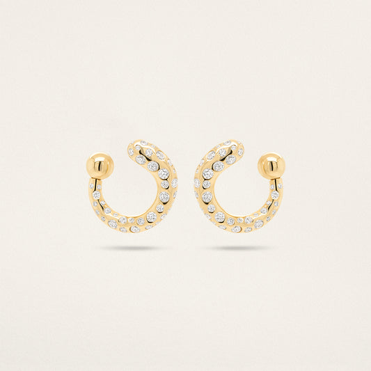 Crescent Keeper Earrings - Diamond