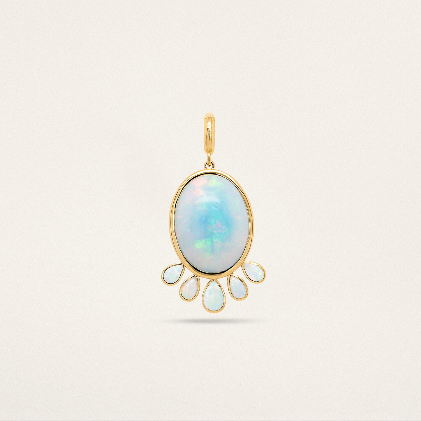 Oval w/ Pear Fringe Charm - Opal