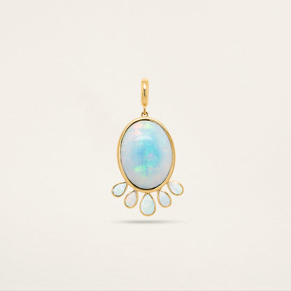 Oval w/ Pear Fringe Charm - Opal