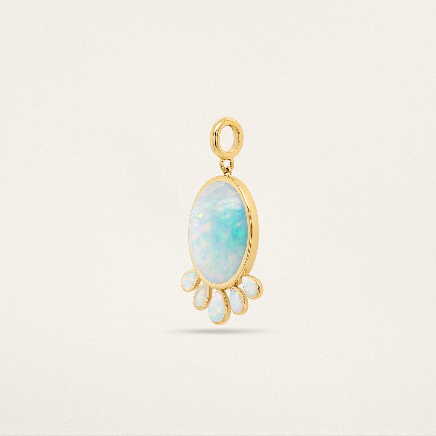 Oval w/ Pear Fringe Charm - Opal