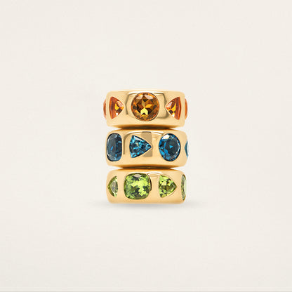 Mixed Cut Medium Story Bead - Peridot
