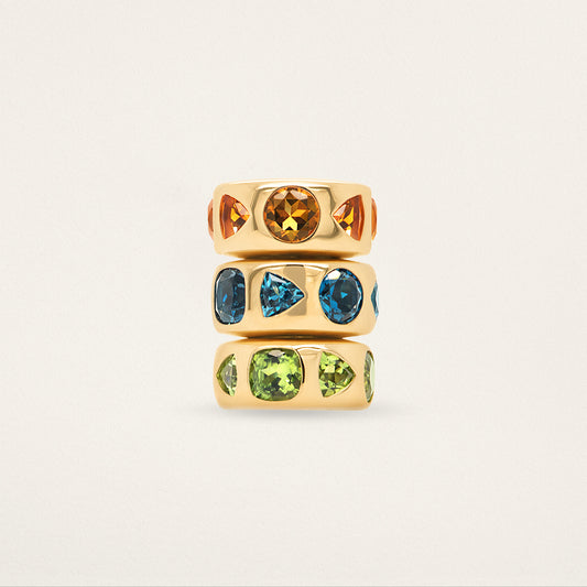 Mixed Cut Medium Story Bead - London Blue Topaz