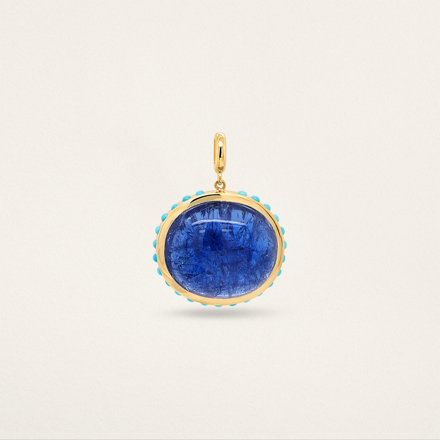 East/West Oval w/ Border Charm - Tanzanite & Turquoise