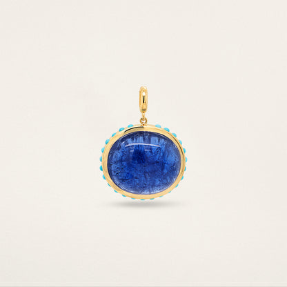 East/West Oval w/ Border Charm - Tanzanite & Turquoise