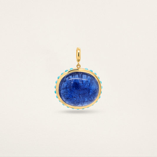 East/West Oval w/ Border Charm - Tanzanite & Turquoise