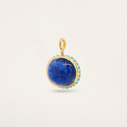 East/West Oval w/ Border Charm - Tanzanite & Turquoise