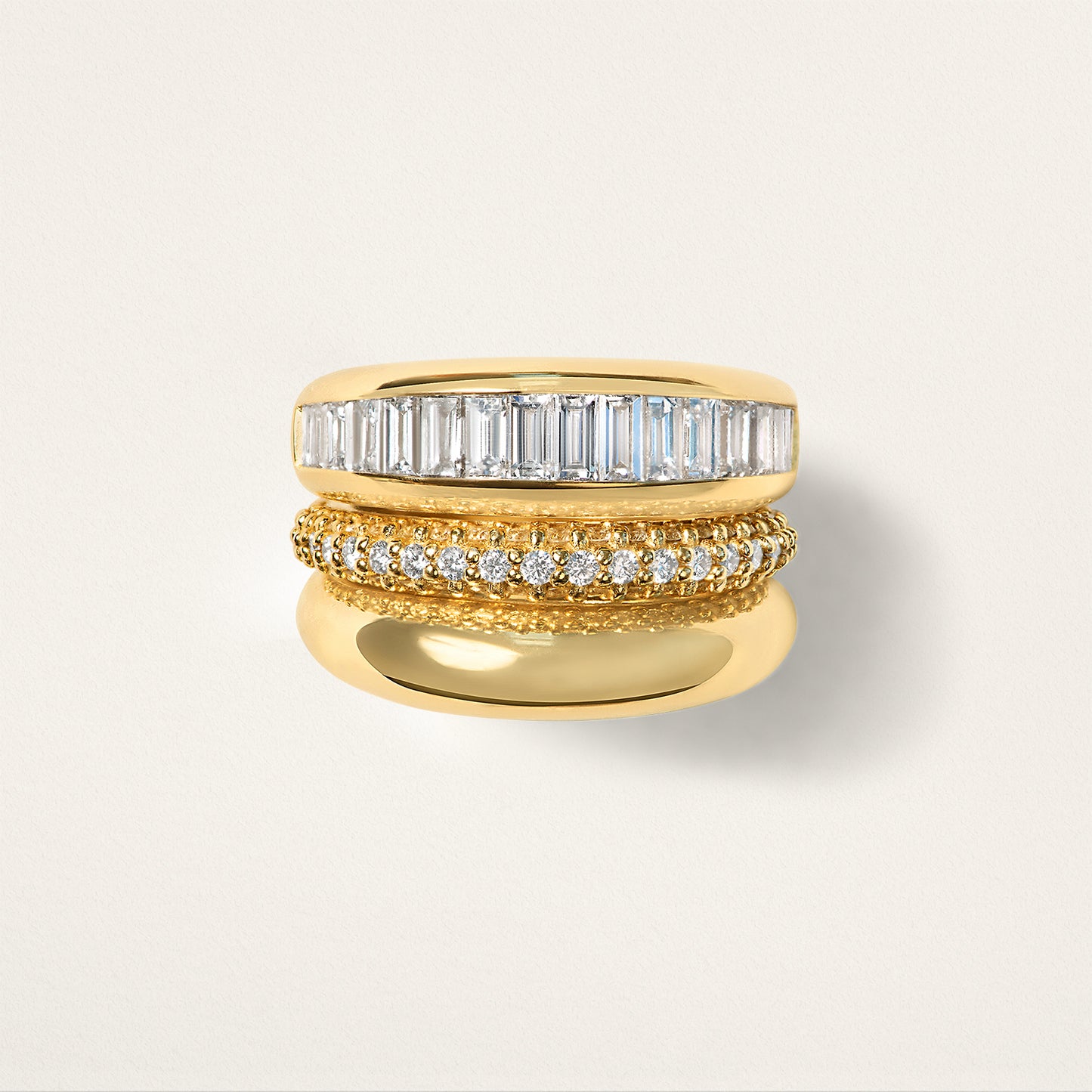 Baguette Channel Set Classic Nomad Ring - Diamond