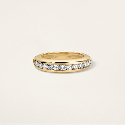 Skinny Round Channel Set Nomad Ring