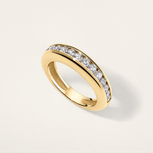 Skinny Round Channel Set Nomad Ring