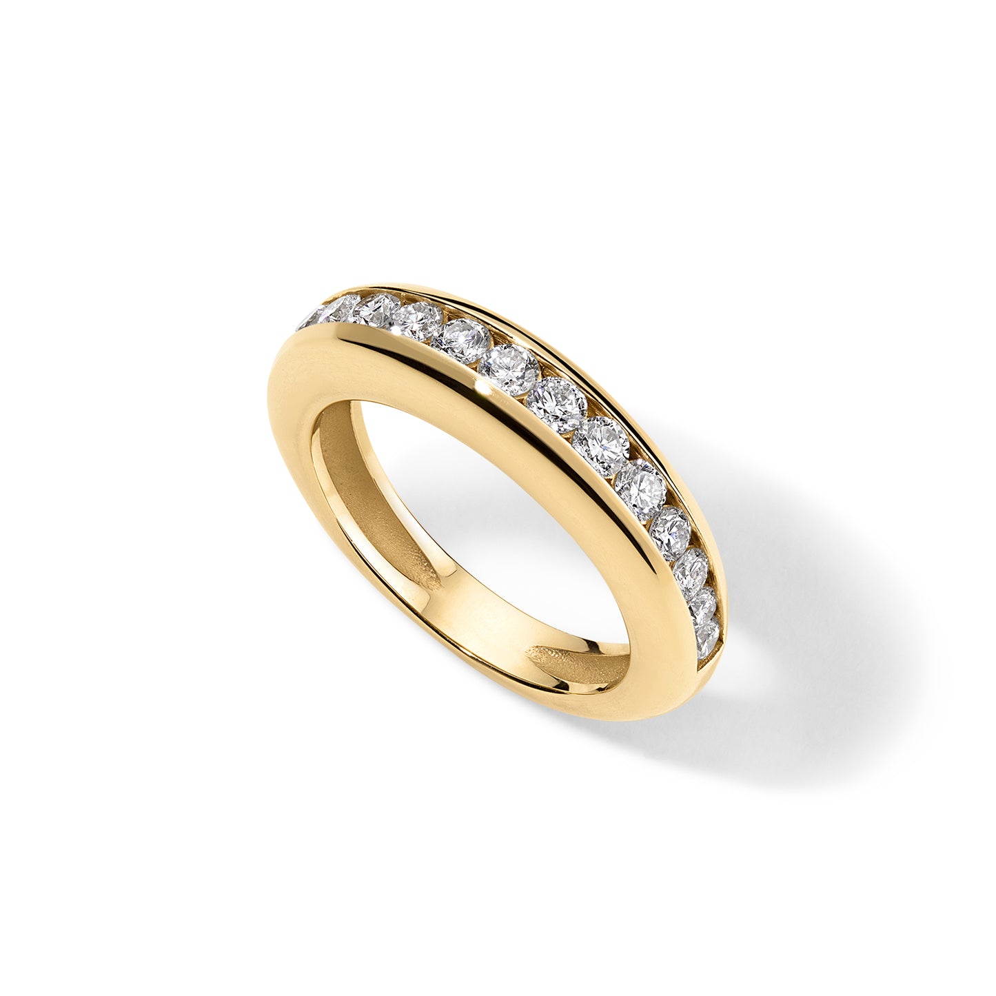 Skinny Round Channel Set Nomad Ring