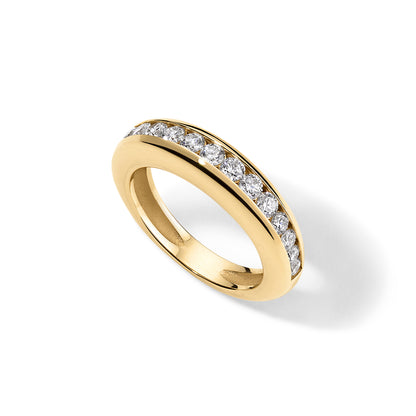 Skinny Round Channel Set Nomad Ring