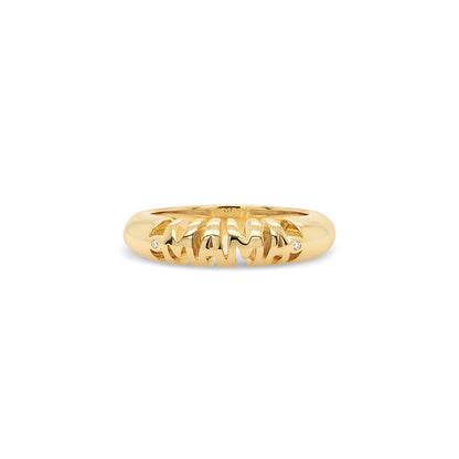 Skinny Inscribed Nomad Ring - Mama
