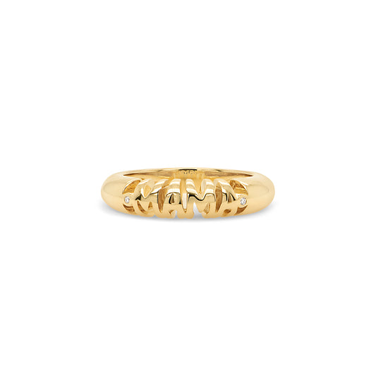 Skinny Inscribed Nomad Ring - Mama