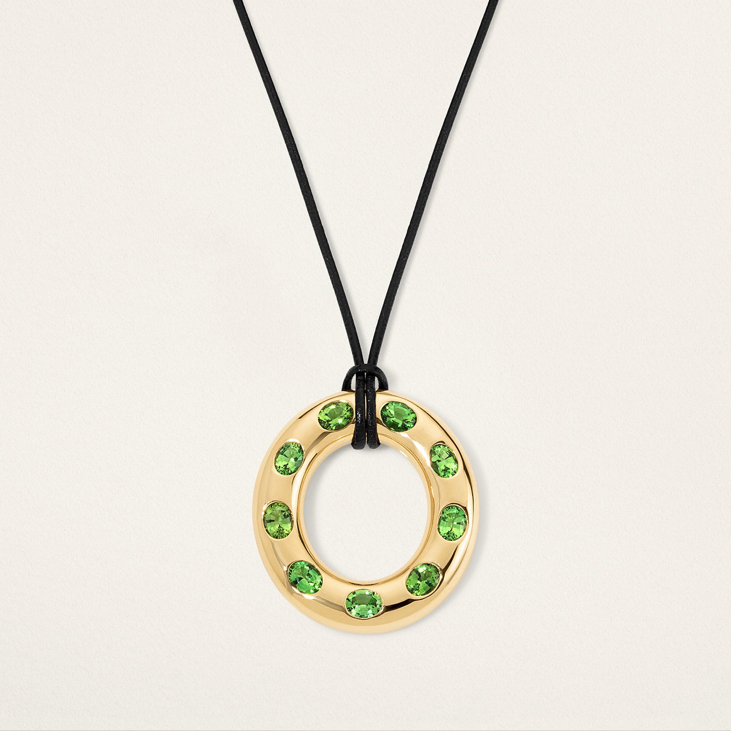 9 Oval Large Oval Disc Pendant - Tourmaline