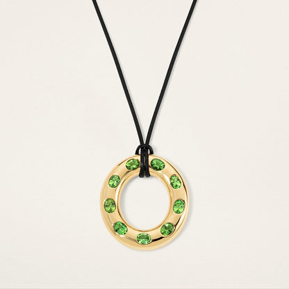 9 Oval Large Oval Disc Pendant - Tourmaline