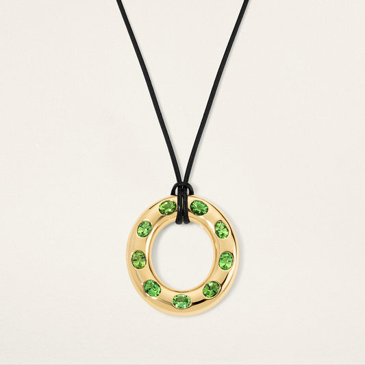 9 Oval Large Oval Disc Pendant - Tourmaline