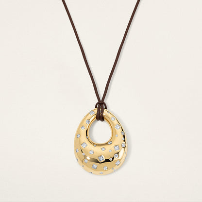 Confetti Large Teardrop Disc Pendant - Diamond