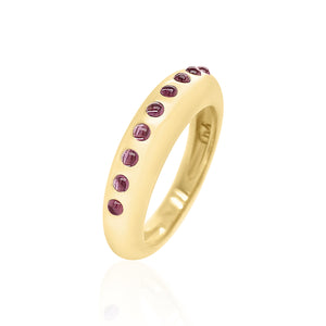 9 Round Skinny Ring - Sapphire Cabochon