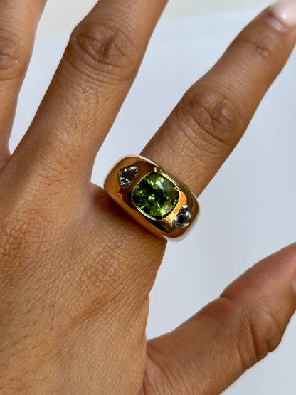 Cushion Cut with Heart Sides Chunky Nomad Ring