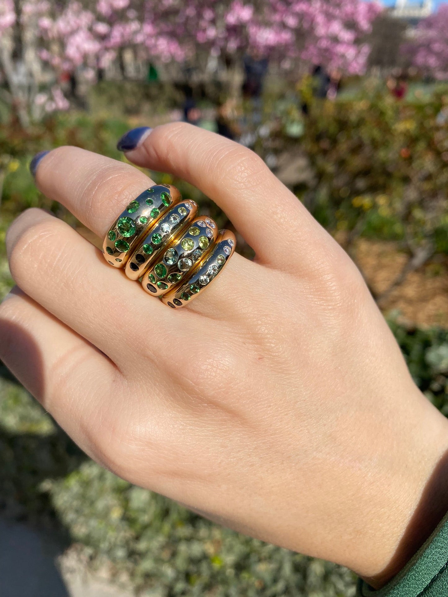 Green Ombré Classic Nomad Ring