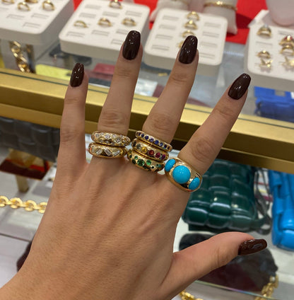 Green Ombré Classic Nomad Ring
