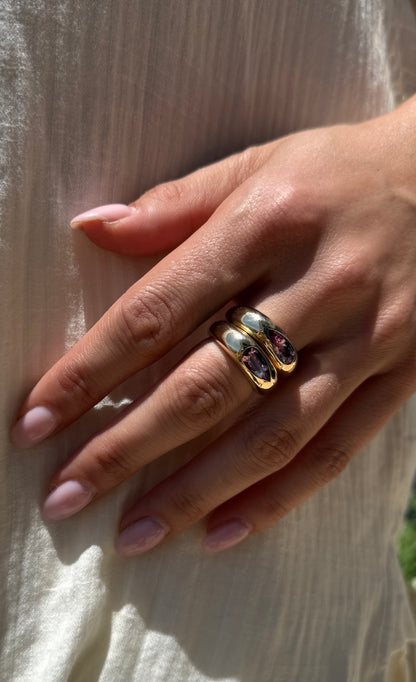 Elongated Pear Classic - pink garnet